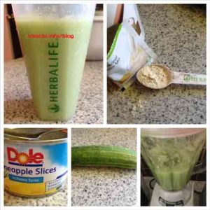 Herbalife Recipe: Cucumber Shake with Pineapple Slices