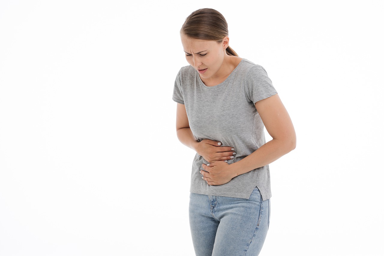 a woman in pain because of uti symptoms