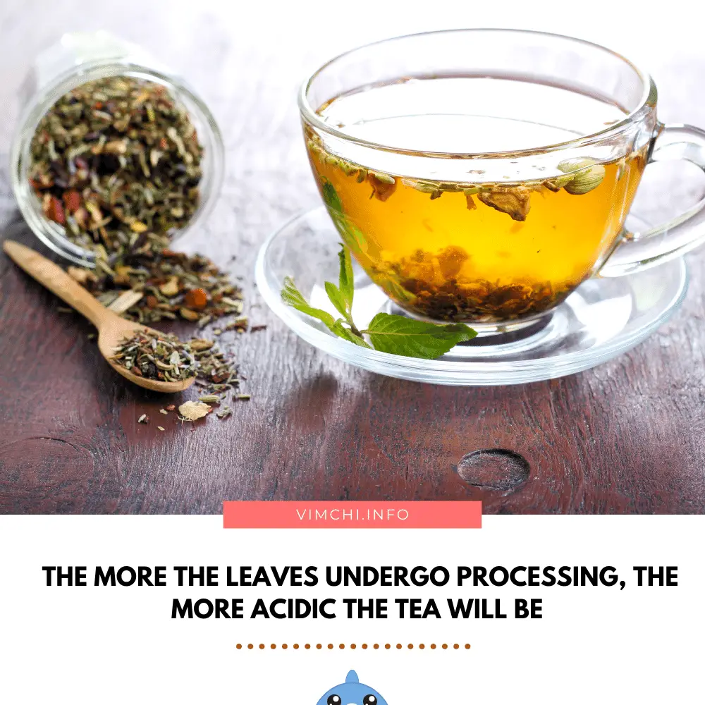 how to make herbal tea less acidic - leaves undergoing processing