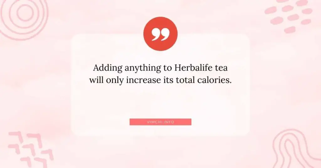 what can you mix with Herbalife tea -- total calories